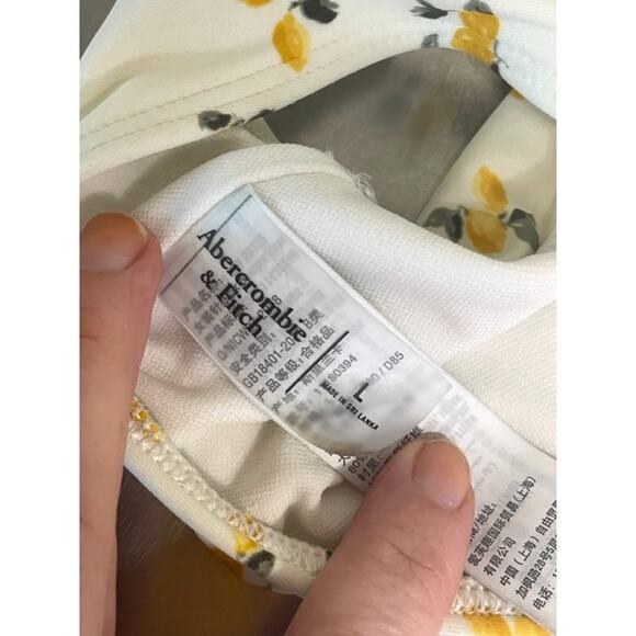 Abercrombie & Fitch Bikini Yellow Lemon Print High Waist Swimsuit Sz L - Picture 6 of 15